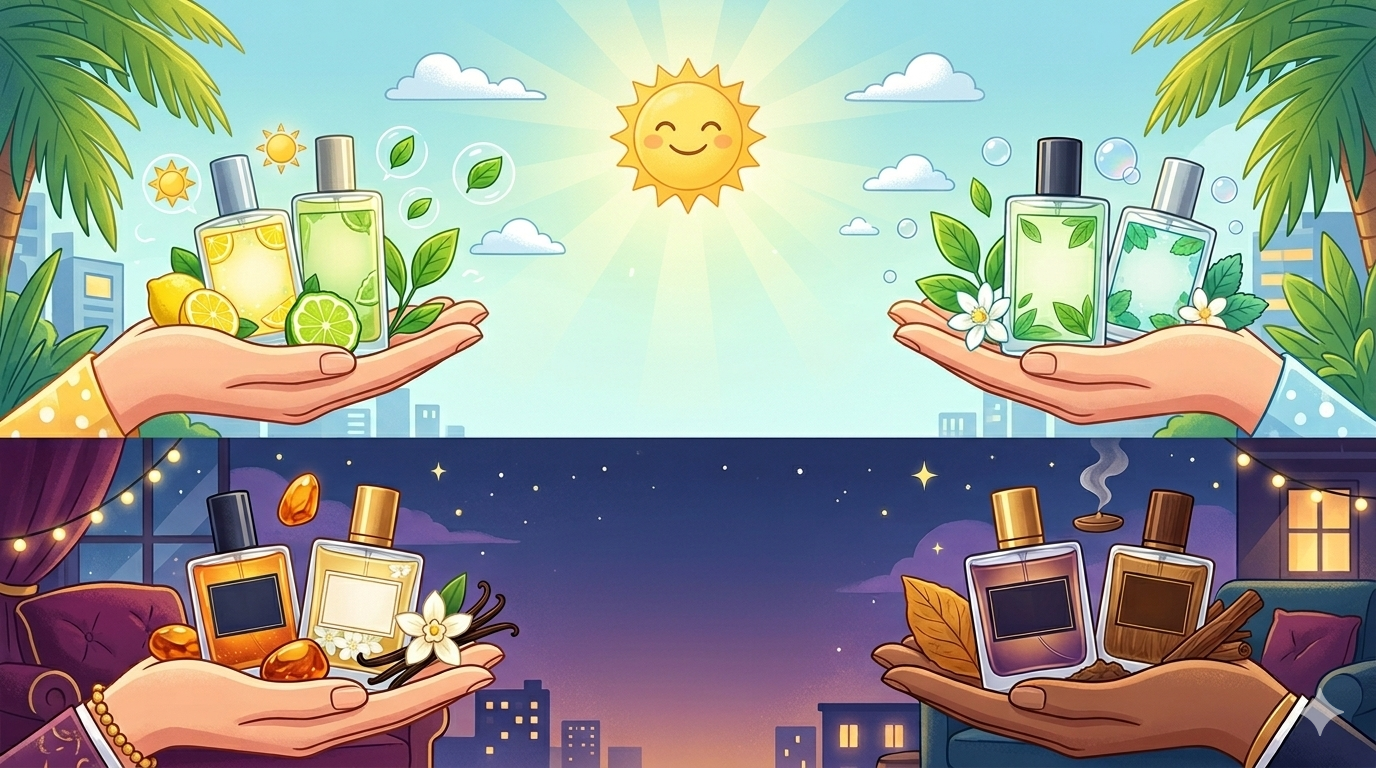 Baca.today-Beda Waktu, Beda Aroma: Ini Parfum yang Cocok Untuk Siang dan Malam Hari