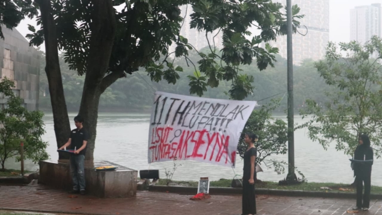 Baca.today-11 Tahun Kasus Akseyna, BEM Se-UI Gelar Aksi #UsutTuntasKasusAkseyna